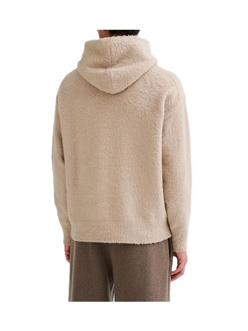 Felpa brushed con cappuccio Roberto Collina | 263MYB4530703 BEIGE